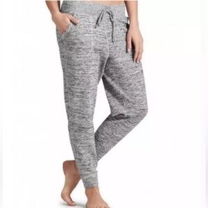 64 Athleta Techie Jogger XS Gray Space Dye Drawstring Athleisure Sweatpants